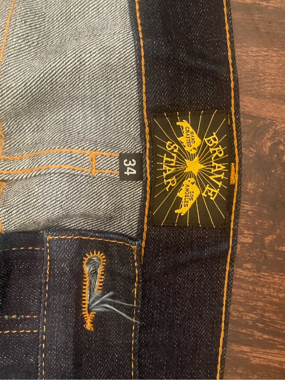 Brave Star Selvedge Denim Jeans – Slim Straight – 34 Waist – Raw Indigo - Picture 2 of 5